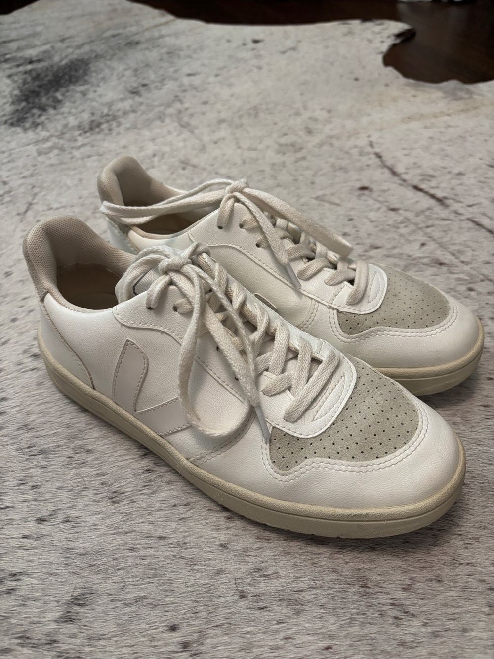 White & Cream Veja Sneakers